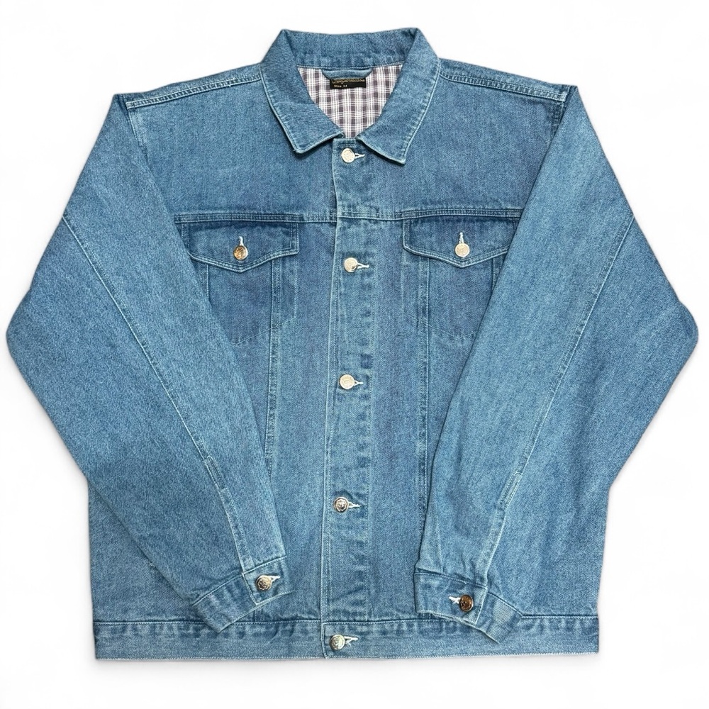 Vintage Fitzgerals Casino Embellished Classic Blue Denim Jacket Size M